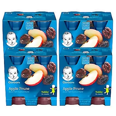 ‎Gerber Gerber 100% Juice Apple Prune, 4 Fl Oz (Pack of 4)