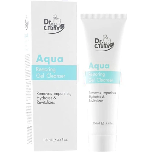 FARMASi Dr. C. Tuna Aqua Restoring Gel Cleanser for Dry and Normal Skin - Gentle and Hydrating Facial Cleanser - 100ml/3.38flOz