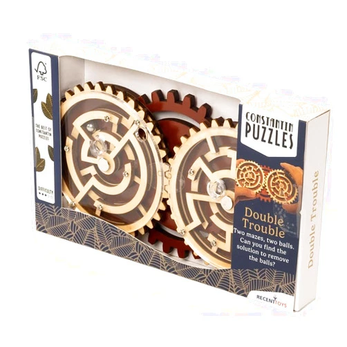 Recent Toys Constantin Double Trouble Wooden Puzzle Brainteaser from Recent Toys - Solve Two Mazes - for Ages 14 and Up