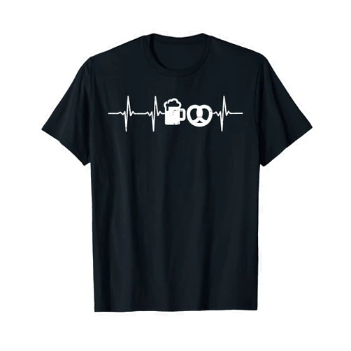 BoredKoalas Oktoberfest Shirts Octoberfest Heartbeat Beer Mug Pretzel Funny German Oktoberfest T-Shirt