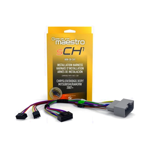 Idatalink Maestro HRN-SR-CH1 T-Harness for Select Chrysler, Dodge, Jeep, RAM Vehicles 2007-20, replace factory radio while retaining steering wheel controls & use of amp (ADS-MSR module also required)