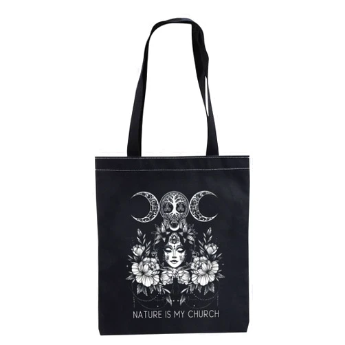CMNIM Witchy Gifts Witchcraft Accessories Tote Bag Nature Is My Church Witch Stuff for Halloween Wiccan And Pagan Sister Gift