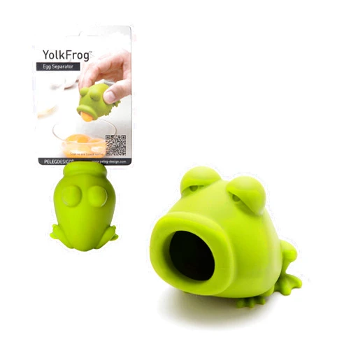 Peleg Design Silicone Egg Separator, Separate Egg Yolk from Egg White, Swallow Release, Yolk Divider Egg Extractor, Kitchen Gadgets Baking Tools (YolkFrog)