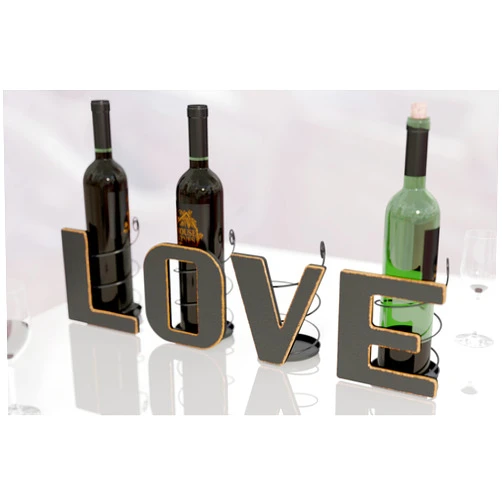 HOUSE VINES WWW.HOUSEVINES.COM Clearance Priced ~ Valentine's Day Gift ~ Decor ~ HouseVines Wine Bottle Holder, Decorative Love Letters Wine Bottle Organizers for 4 Bottles