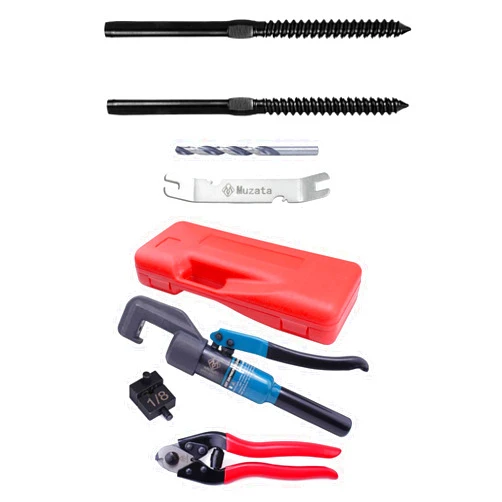 Muzata 45KN Upgraded Custom Hydraulic Hand Crimper CK12 Bundle with 60Pack 1/8