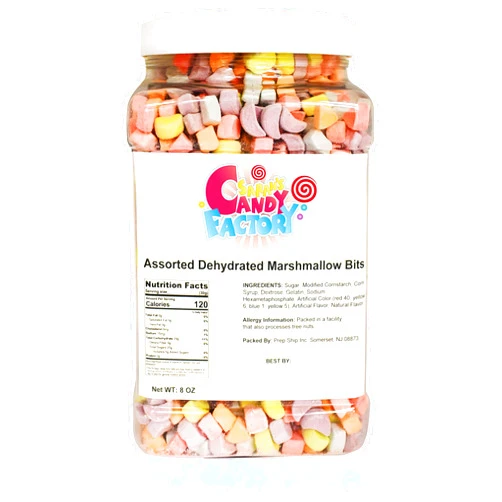 Sarah's Candy Factory Assorted Dehydrated Marshmallow Bits in Jar, 8 Oz