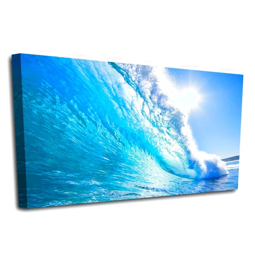 Haichuang Decor Art Canvas Prints Wall Art Blue Ocean Wave Surfing Sea Picture Paintings on Canvas Modern Canvas Art For Home Room Office Wall Decorations