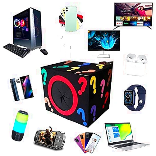 MKWKWGG Mystery Box,Birthday Surprise Box, Lucky Box for Adults Surprise Gift, Smart Watches, Electronics Surprise Box Random Electronics Value for Money Extra with A Surprise Gift.