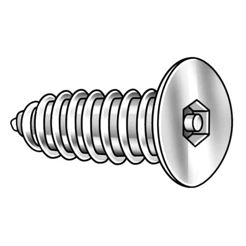 Tamper-Pruf Screw 51470, Tamper Screw, Flat, #10, 1 In L, PK25