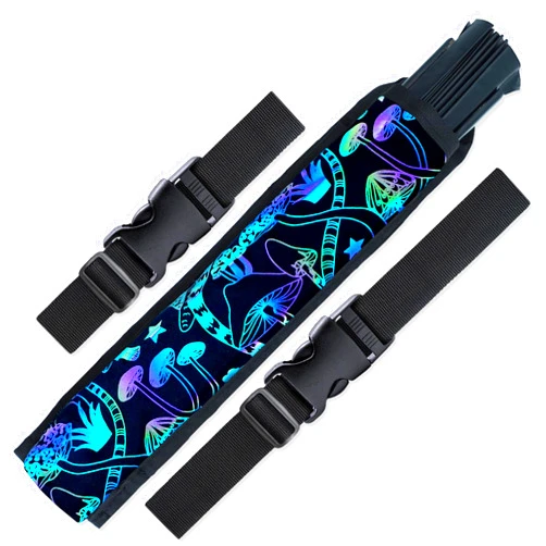 SoJourner Bags Rave Fan Holster - Rave Fan Holder - Rave Festival Accessories | Hand Fan Holder & thigh holster for Rave Essentials Shroom - Reflective