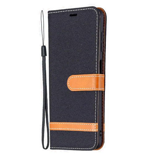 XYX Wallet Case for Samsung S22 Plus, Denim PU Leather Case Flip Folio Cover with Kickstand for Galaxy S22 Plus 5G, Black