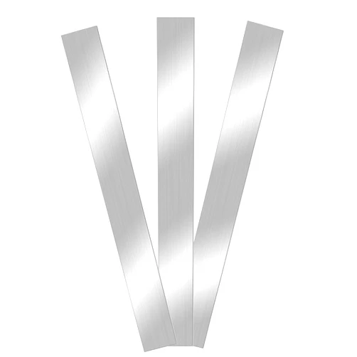 QZONELIFE 3pcs Stainless Steel Trim Strips 304 Brushed Finishing Sheet Metal Gap Filler Silver Metal Trim Molding for Home Kitchen Stove Wall Diy Craft Application 15.7x2 Inch