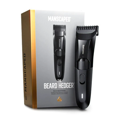 MANSCAPED® The Beard Hedger® Men's Premium Beard Trimmer, 20 Length Adjustable Blade Wheel, Stainless Steel T-Blade for Precision Facial Hair Trimming, Cordless Waterproof Wet/Dry Clipper