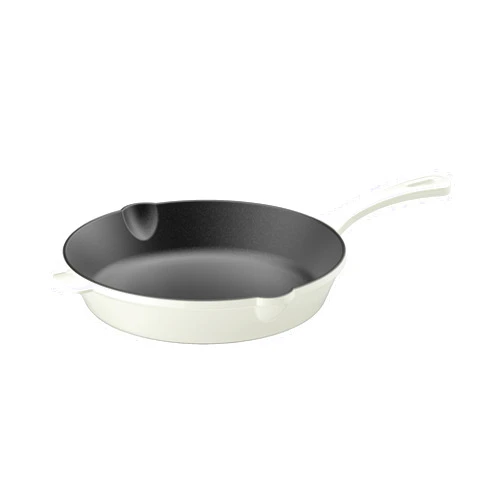 Cuisinart CI22-24CMT Chef's Classic Enameled Cast Iron Round Fry Pan, 10-Inch, Cream