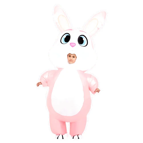Spooktacular Creations Kids Bunny Halloween Inflatable Costume, Pink Full Body Bunny Air Blow-up Deluxe Costume for Halloween Cosplay Dress Up Parties(3ft11” - 4ft7”)
