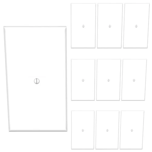 TAKETEK Duplex Outlet Covers, Wall Plate for Outlets, Electrical Outlet Cover Plates, Dual Receptacle Outlet Faceplate, Switch Plates and Outlet Covers, Electric Socket Plug Covers, White, 10 Pack