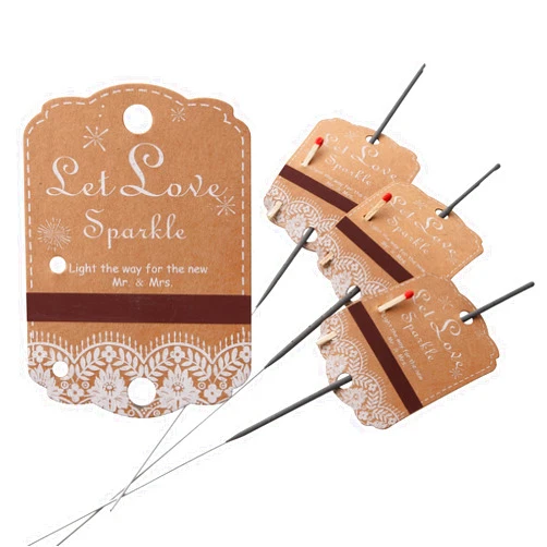 Odeeoqcc 100pcs Rustic White Lace Wedding Sparkler Tags with Match Holder and Striker Send Off Exit Tags for Wedding, Kraft Paper