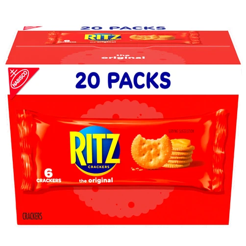 RITZ Original Crackers, 20 Snack Packs (6 Crackers Per Pack)