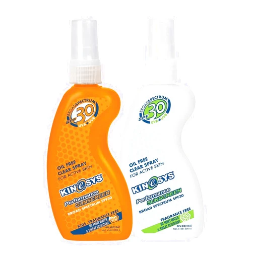 KINeSYS Performance Sunscreen SPF 30 Fragrance Free Clear Spray Sunscreen 4oz and KIDS Fragrance Free Clear Spray Sunscreen 4oz - Two Pack Saver Bundle!