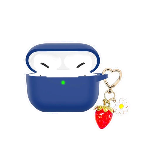 AGAOSH for Airpods Pro 2nd Generation Case Cover,Cute Strawberry Charm Keychain,Airpod Pro 2 Case Kawaii Heart Flower Daisy Key Chains for Apple Airpods Pro Gen 2 Case 2022 Charging Case Cover Blue