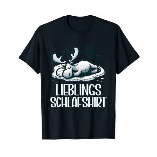 Offizielles Leiblings Schlafshirt Official Sleep Shirt Moose Funny Pyjamas Short Sleeve T-Shirt