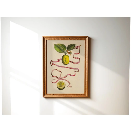Custom Vintage Limes Still LifePrint, Botanical Wall Art, Cottage Core Decor Rustic Fine Art Print