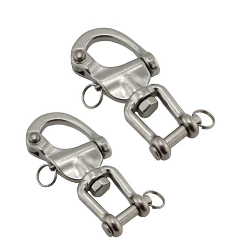 NRC&XRC Pair Jaw Swivel Snap Shackle 316 Stainless Steel for Sailboat Spinnaker Halyard &Diving