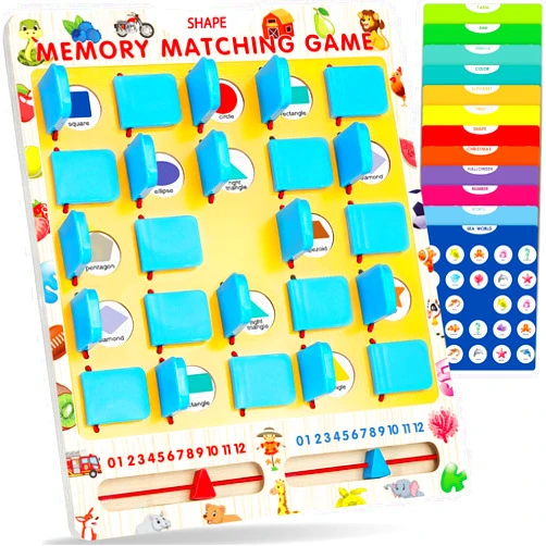 Walenty Matching Memory Game for Kids Ages 3-5 4-8, Travel Toys for Toddlers 3-5, Board Games for Kids 4-6 6-8, Car Airplane Travel Games Activities for Kids Ages 4-8, Toddler Kid Road Trip Essentials