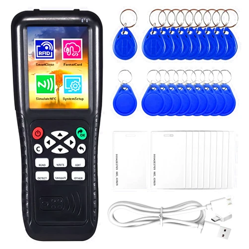 Dcvbny RFID ID Duplicator Copier Writer Decode Function Smart Card Key Machine RFID NFC Copier ID Reader Writer with T557 125khz HID Cards,ID 125kh Keyfobs and IC 13.56mhz Key Tags