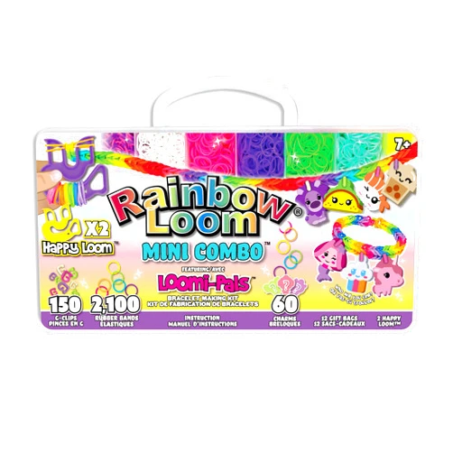 Rainbow Loom® Loomi-Pals™ Mini Combo Set, Features 60 Cute Assorted Loomi-Pals Charms,1 Happy Loom, 2100 Colorful Bands All in a Carrying Case for Boys and Girls 7+