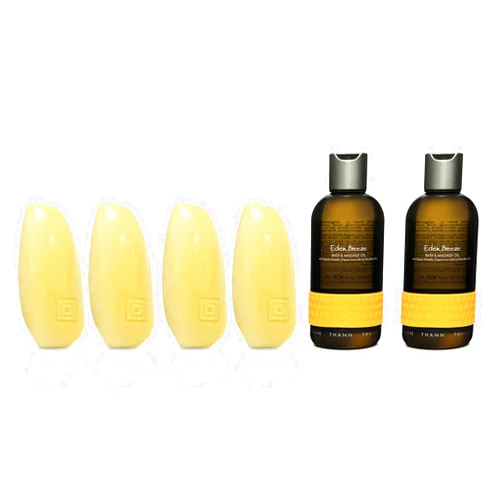 KHAOKHO THANN Oriental Essence Rice Grain Soap Bar and Eden Breeze Massage Oil Set.