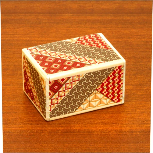 Bits and Pieces - Detailed Mosaic Secret Puzzle Box - 7 Step Solution - Wooden Money Box Brainteaser - Secret Compartment Brain Game