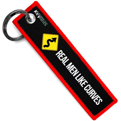 KEYTAILS Keychains, Premium Quality Key Tag for Motorcycle, Car, Scooter, ATV, UTV [Real Men Like Curves]