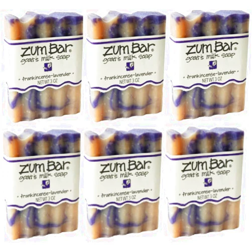 Indigo Wild Zum Bar Goat's Milk Soap - Frankincense-Lavender - 3 oz (6 Pack)