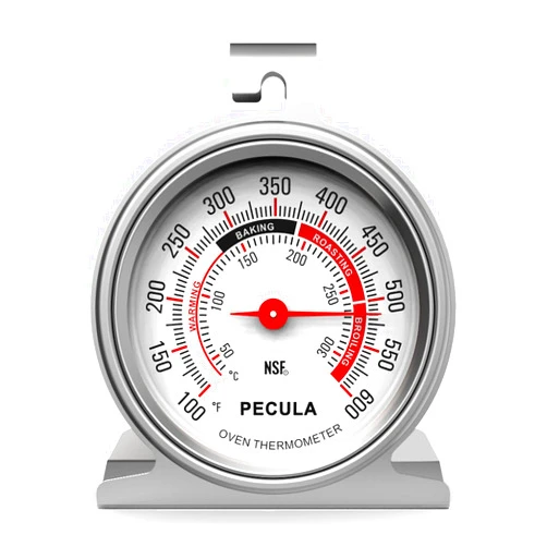 PECULA Oven Thermometer 50-300°C/100-600°F, Oven Baking Chef Thermometer Instant Read Stainless Steel Thermometer Kitchen Cooking Thermometer, Oven Temperature Gauge