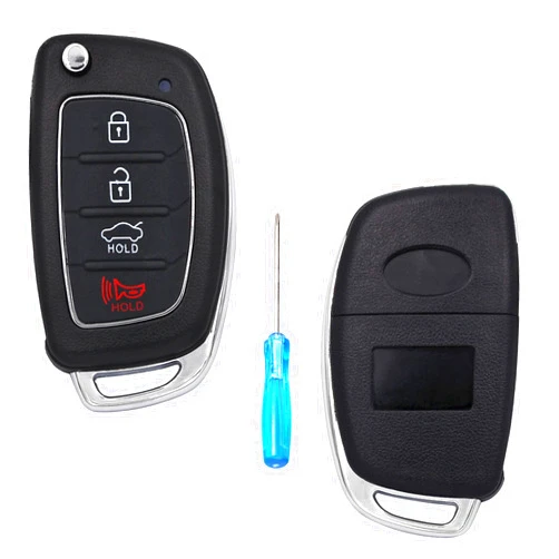 YCML Keyless Entry Remote Key Fob Case Fits for Hyundai Santa fe Sonata Tucson Key Fob Shell 4 Buttons, Black