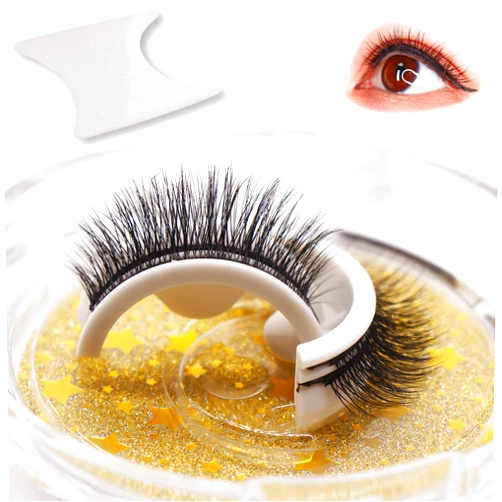 MOFIT Reusable Self-Adhesive Eyelashes,No Glue or Eyeliner Needed Easy to Put On, Natural Look, Ideal Gift of Reusable Adhesive Eyelashes for Women (2-Pairs)