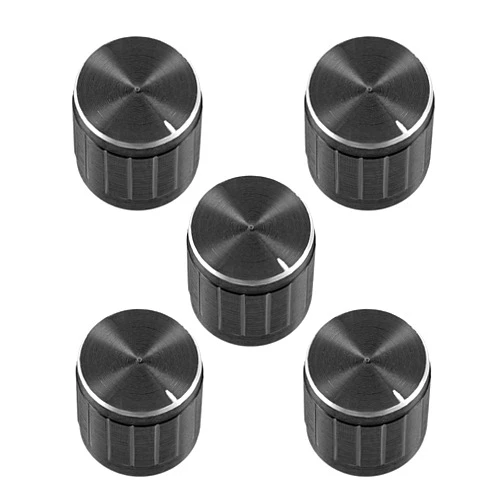 uxcell 5Pcs 15.8x16.8mm Aluminum Alloy Potentiometer Rotary Knob,for 6mm Diameter Shaft Guitar Volume Knob.