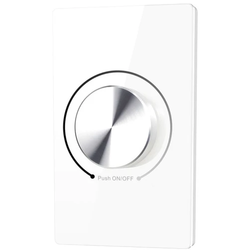 Azoula Zigbee 3.0 Rotary Dimmer Switch - Smart Adaptive Operation Without or with Neutral Wire, Compatible with Alexa, Google Home and HomeKit, Premium Glass Panel