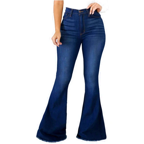 LaiyiVic Bell Bottom Jeans for Women Ripped High Waisted Classic Flared Pants