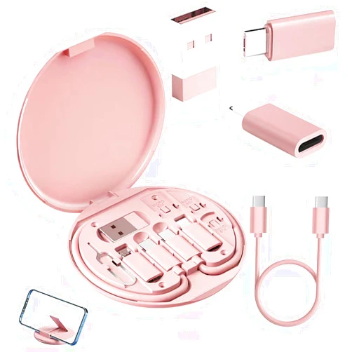 YANZIE USB C Adapter Kit with Micro USB to USB C Female, Short USB C Cable, Lightning to USB C Adapter, Fast Charging Cord Storage Box Contains SIM Card Holder