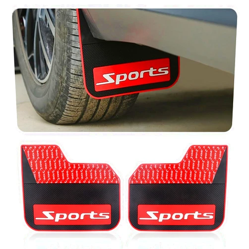 Carleef 2PCS Universal Mud Flaps for Car,Flexible Car Fender Splash Guards with Self-Adhesive Glue,Essential Automotive Exterior Accessories Front & Rear Wheel Mud Guard (Sports)