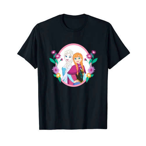 Disney Princess Frozen Elsa and Anna Easter Spring Flowers T-Shirt