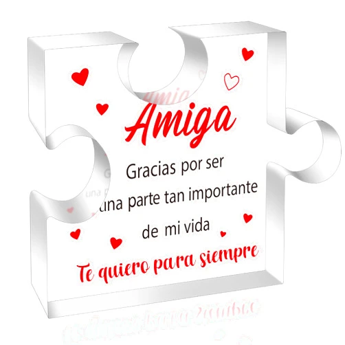 Yopyame Spanish Friends Birthday Gifts - Regalos para Amiga Acrylic Puzzle Plaque Best Friendship Acrylic Desk Sign Te quiero para siempre Keepsake Paperweight in Spanish for Best Friend Birthday Gift
