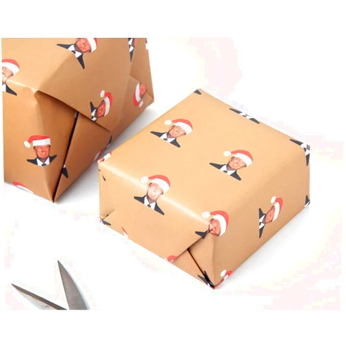 ZIGFRUIT 10 Sheets Funny Trump Christmas Holidays Wrapping Paper Roll for Gifts 17”x27.5” Per Sheet（10 Sheets in A Roll Not Folded Sheets）