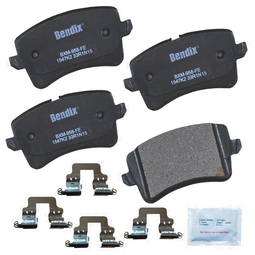Bendix Priority1 CFM1547K2 Semi-Metallic Rear Brake Pads for Audi A6 2018-2012, A6 Quattro 2018-2012