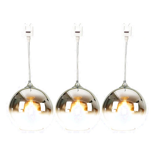 SKIVTGLAMP Dimmable Chrome Glass Pendant Light Globe Juno-Type Track Light 0.66 ft Cord Modern Vintage Farmhouse Gradient Finished E26 Socket Decorate for Instant Kitchen Island,Customizable