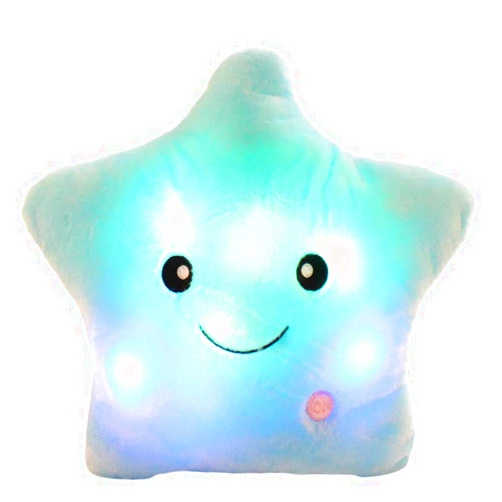 Sofipal LED Twinkle Star Shaped Plush Pillow, Creative Night Light Glowing Cushions Plush Stuffed Toys Gifts for Kids, Decoration (Blue)