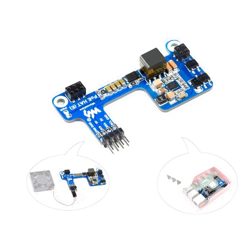 waveshare PoE HAT E for Raspberry Pi 4B/Raspberry Pi 3B+, Power Over Ethernet (PoE) Support 802.3af PoE Network Standard, Compatible with Raspberry Pi Official Case, Support Connecting Cooling Fan