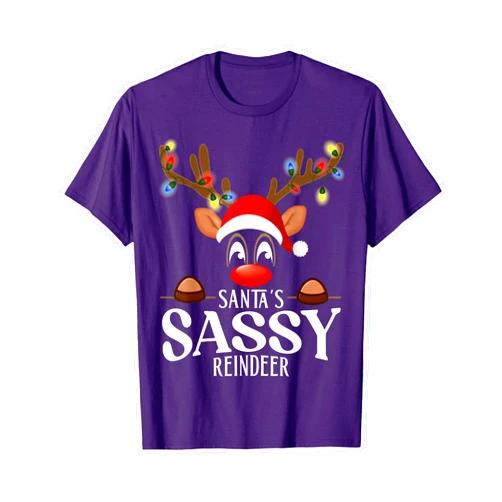 99 Gifts X-Mas Reindeer Family Christmas Pajamas Santa's Sassy Reindeer Funny XMas Matching PJS T-Shirt